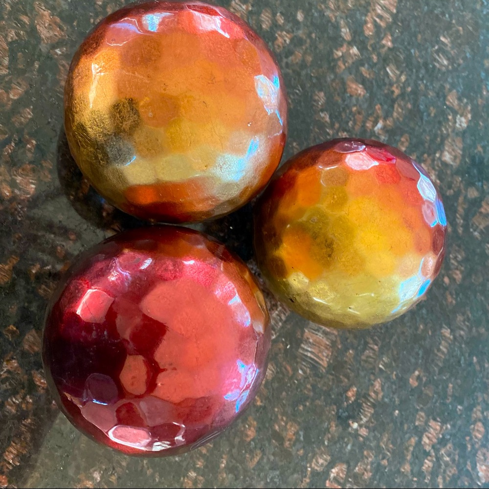 Pier One Decor Red and Gold Decorative Spheres (set of 3)
